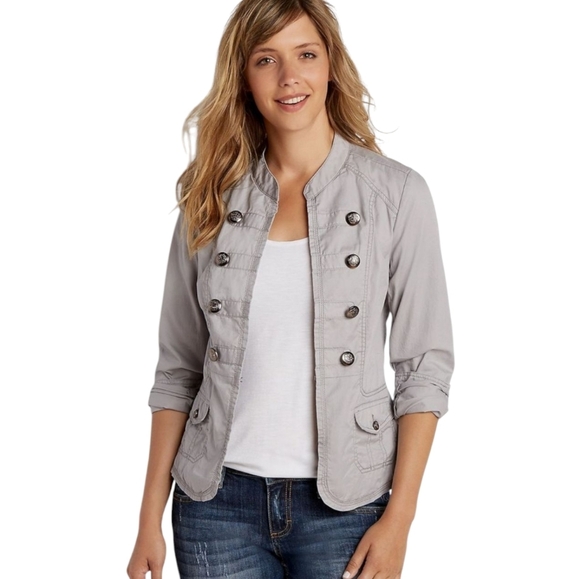 Maurices Gray Military Style Button Blazer Size Women's M - Picture 1 of 10